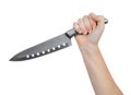 Hand with kitchen knife Royalty Free Stock Photo