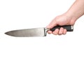 Hand with a kitchen knife Royalty Free Stock Photo