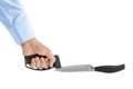 Hand with knife sharpener Royalty Free Stock Photo