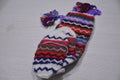 Hand knit socks keep feet warm in the cold winter.