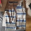 Hand knitted stripey waist coat