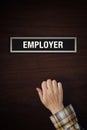 Hand is knocking on Employer door Royalty Free Stock Photo