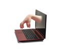 Hand from Laptop. Royalty Free Stock Photo