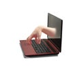 Hand from Laptop. Royalty Free Stock Photo