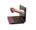 Hand from Laptop. Royalty Free Stock Photo