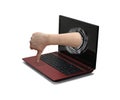 Hand from Laptop. Royalty Free Stock Photo
