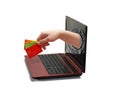 Hand from Laptop. Royalty Free Stock Photo