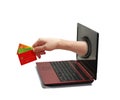 Hand from Laptop. Royalty Free Stock Photo