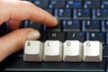 Hand and laptop keyboard Royalty Free Stock Photo