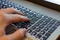 Hand laptop keyboard enter Royalty Free Stock Photo