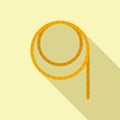 Hand lasso icon flat vector. Rodeo cord