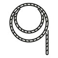 Hand lasso icon outline vector. Rodeo cord