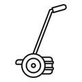 Hand lawn mower icon, outline style