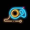 Hand Leash neon glow icon illustration