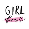 Hand lettered girl boss print. Unique stylish gift design. Vector Illustration, isolated on white background