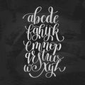 Hand lettering alphabet design, handwritten brush script modern