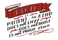 Hand lettering with Bible verse Love is patient, kind Royalty Free Stock Photo