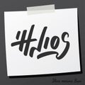 Hand lettering brush pen in greek language ilios means sun. Royalty Free Stock Photo