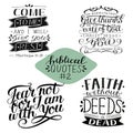 Hand lettering collection number 2 with 4 Bible verses. Royalty Free Stock Photo