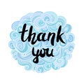Hand lettering design - Thank you on a pretty