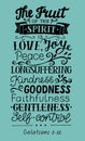 Hand lettering The fruit of the Spirit . Royalty Free Stock Photo