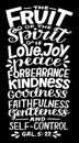 Hand lettering The Fruit of spirit is love, joy, peace. Royalty Free Stock Photo