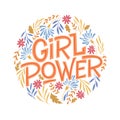 Girl Power Hand Lettering Vector