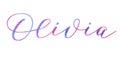 Hand Lettering. Girl`s Name - Olivia