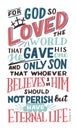 Hand lettering God so loved the world with three croses Royalty Free Stock Photo