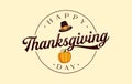 Hand lettering for Happy Thanksgiving Day template background Royalty Free Stock Photo