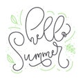 Hello Summer quote lettering design logo or label.