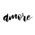 Hand lettering Love in italian. Amore.