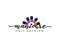 Hand lettering Manicure. Nail service. nail polish. Vector