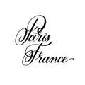 Hand lettering the name of the European capital - Paris France