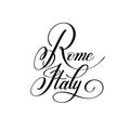 Hand lettering the name of the European capital - Rome Italy