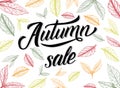 Calligraphy art poster/banner `Autumn sale`