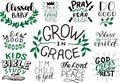 Christian logo set with Bible verse and quotes Blessed baby, Kids Bible study, The Lord is my peace, Grow in Grace