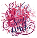 Hand lettering Sing to the Lord with notes. Royalty Free Stock Photo