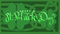 hand lettering st patricks day with green abstract cletic knot root vector illustration Royalty Free Stock Photo