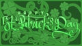 hand lettering st patricks day with green abstract cletic knot root vector illustration Royalty Free Stock Photo