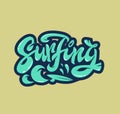 Surfing school lettering