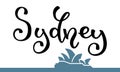 Hand lettering of Sydney and Sydney Opera House