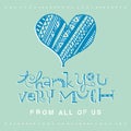 Hand lettering thank you card Royalty Free Stock Photo