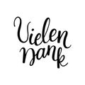 Hand lettering thank you in German language: Vielen dank Royalty Free Stock Photo