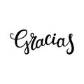 Hand lettering thanks in Spanish: Gracias