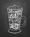 Hand lettering typography Latte poster Royalty Free Stock Photo