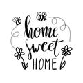 Hand lettering typography poster.Calligraphic quote Home sweet home.For housewarming posters, greeting cards, home Royalty Free Stock Photo