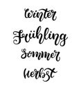 Hand lettering seasons in Deutsch