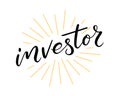 Hand lettering word - investor. Vector illustration