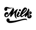 Hand lettering word Milk. Isolated. Vector